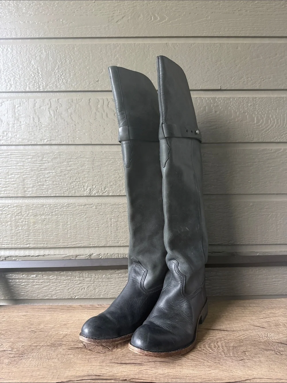 Spirit by Lucchese Women’s Tall Black Leather Riding Boots size 6.5